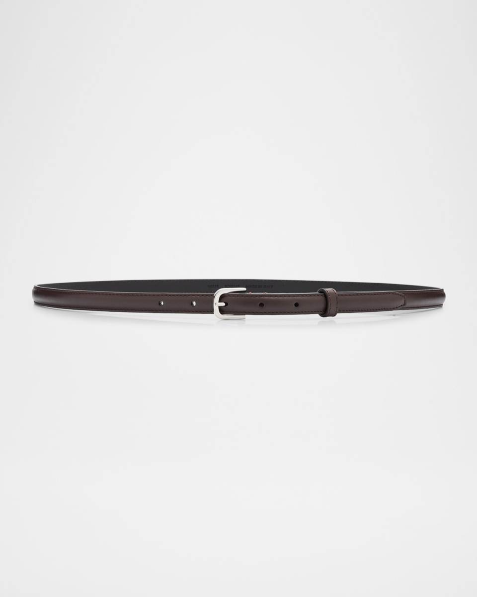 Buckle Leather Skinny Belt